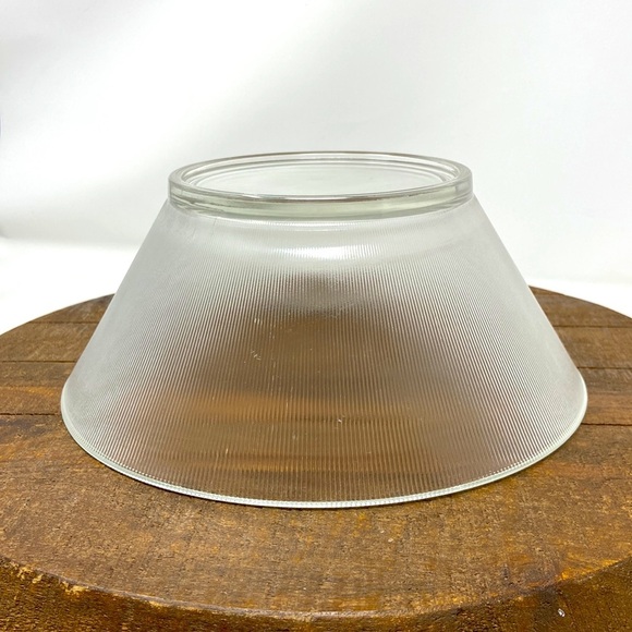 Vintage Mid Century Ribbed Glass Bowl, Display Bowl, Fruit Serving Bowl, 1950s - Picture 3 of 6